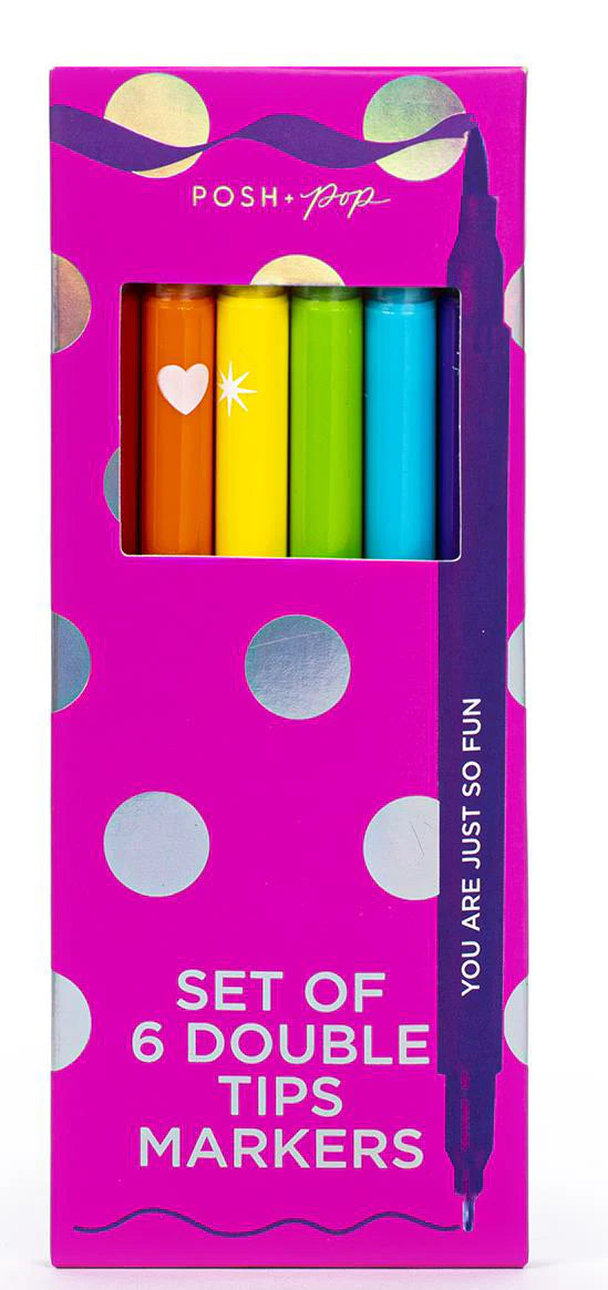 Posh Pop Double Tip Markers 6 Pcs