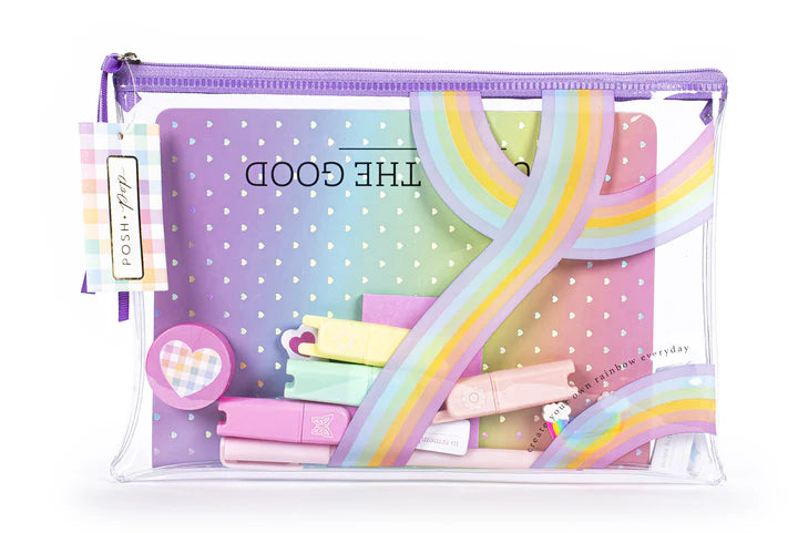 Rainbow PVC Case Stationery Set