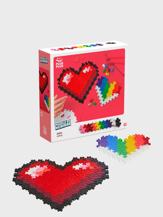 Plus Plus Puzzle By Number - Hearts 250 Pieces