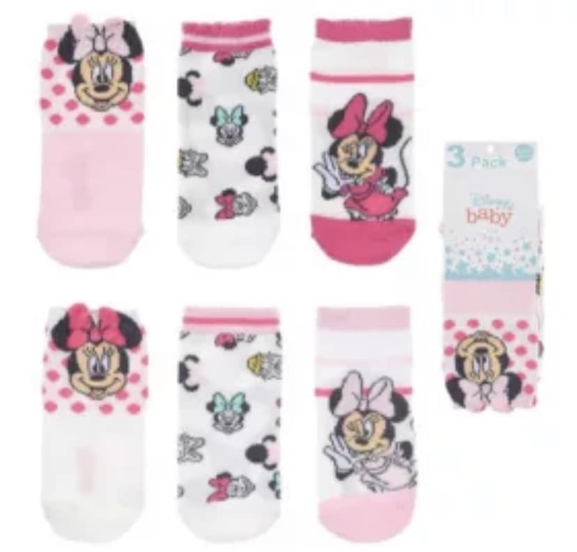 Pack of 3 Minnie Mouse Baby Socks