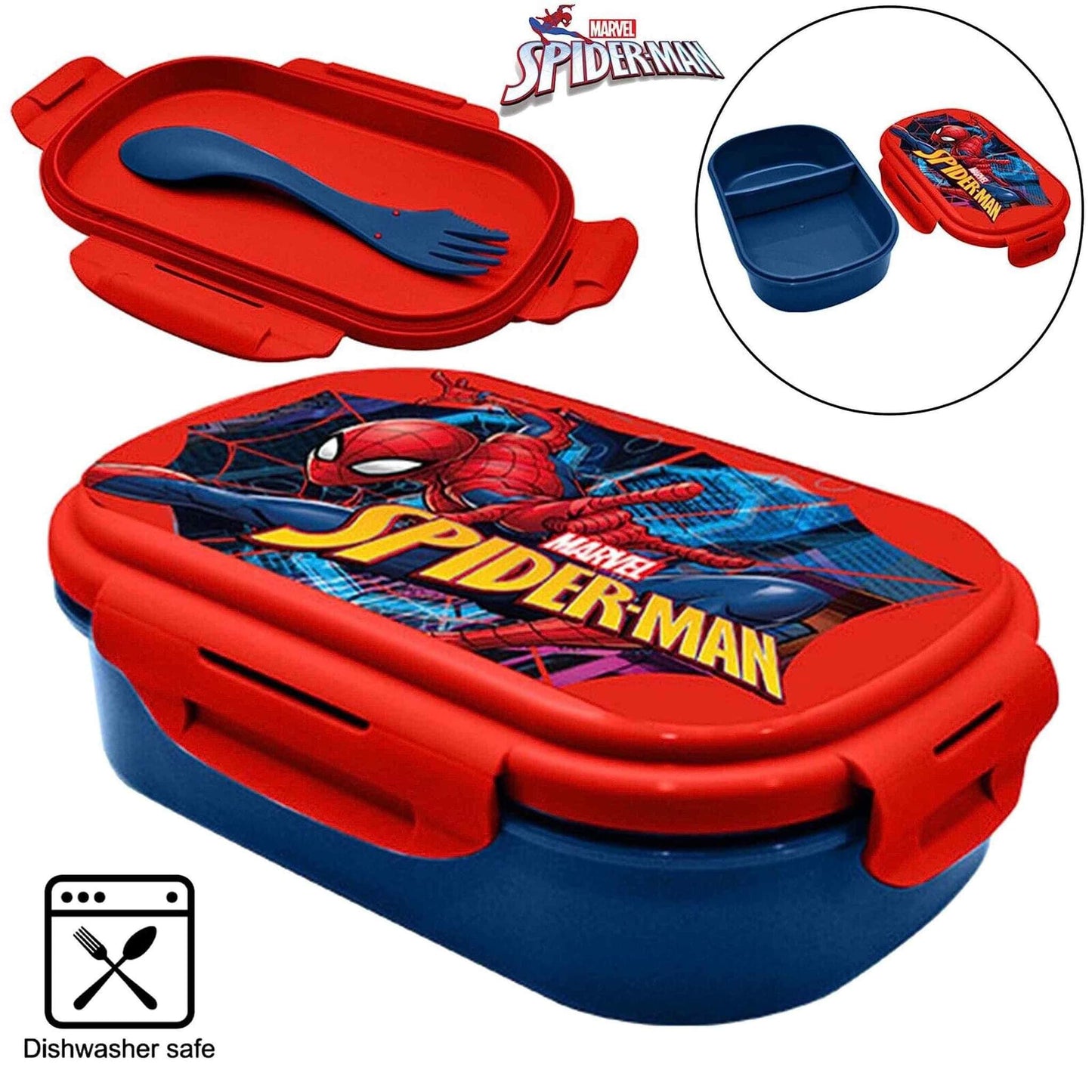 Spiderman Lunch Box With Cutlery