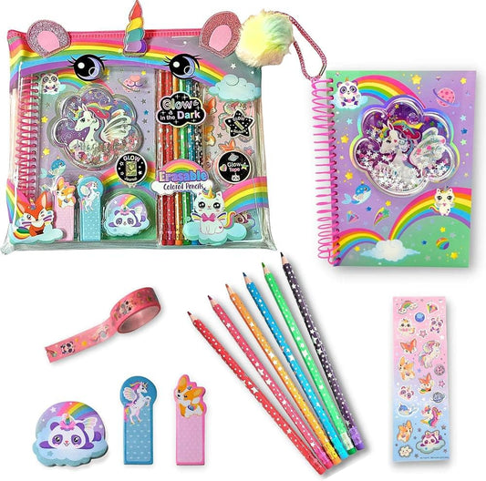 Unicorn Glow In The Dark Stationery Set By Hot Focus