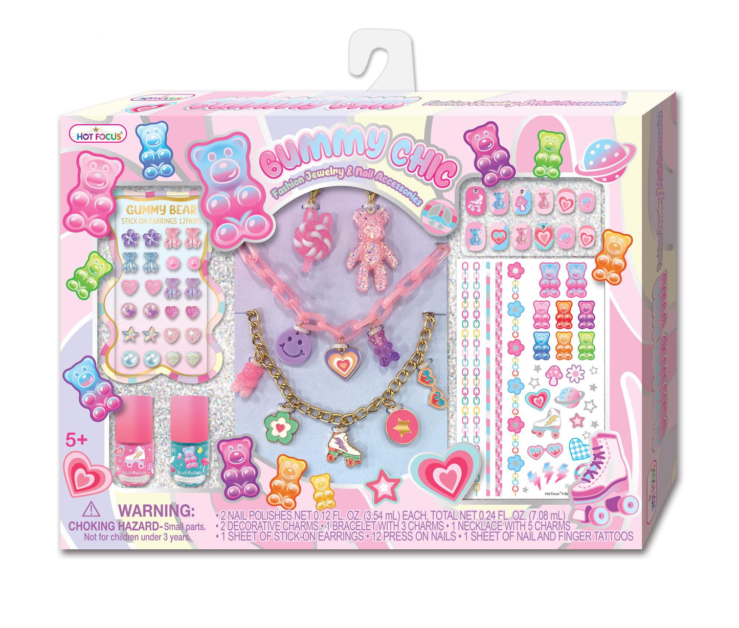 Gummy Chic Fashion Jewelry And Nail Accessories Set By Hot Focus