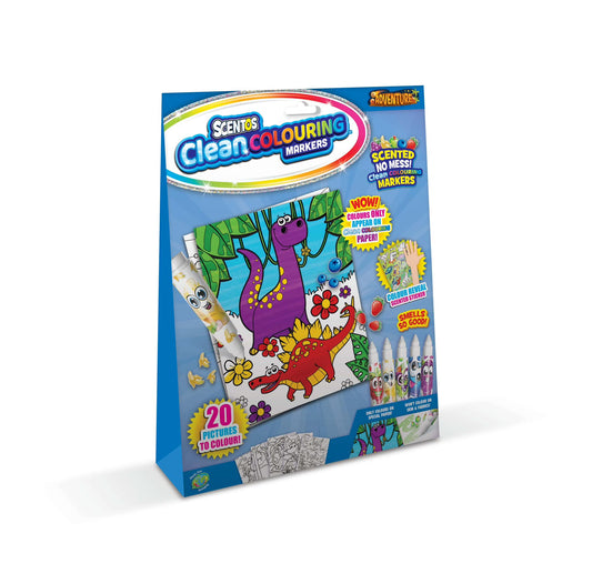 Scentos Scented Clean Colouring Markers Activity Set Dino