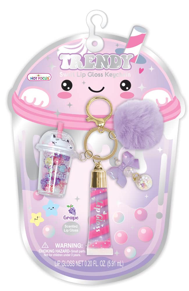 Trendy Swirl Lip Gloss Keychain By Hot Focus