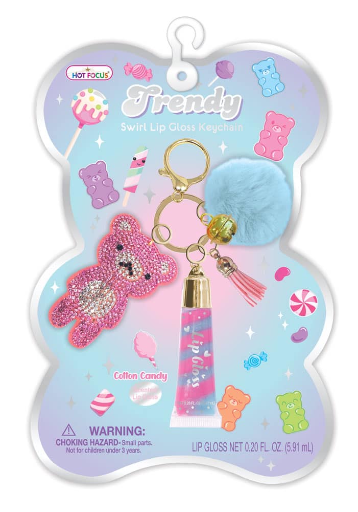 Trendy Swirl Lip Gloss Keychain By Hot Focus