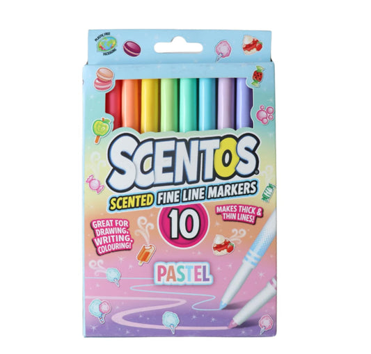 Scentos Scented Fine Line Markers By 10 Pastel