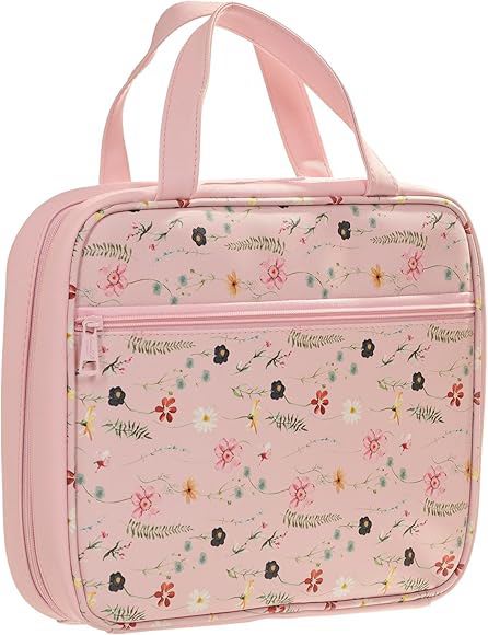 Pink Floral Travel Cosmetic Set of 4 Toiletry Bags By Danielle Creations