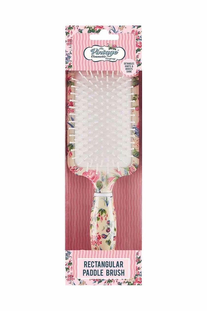 The Vintage Cosmetic Company Rectangular Floral Print Paddle Brush