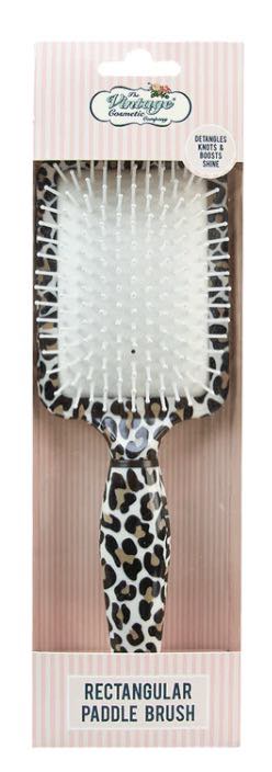 The Vintage Cosmetic Company Rectangular Leopard Print Paddle Brush