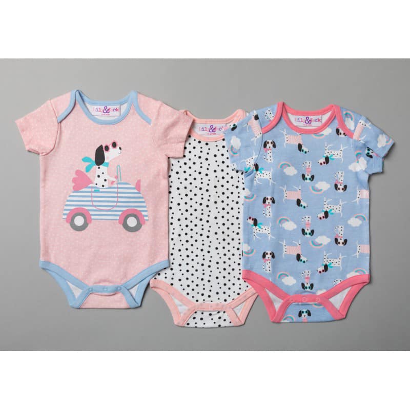 Pack of 3 Short Sleeved Rompers