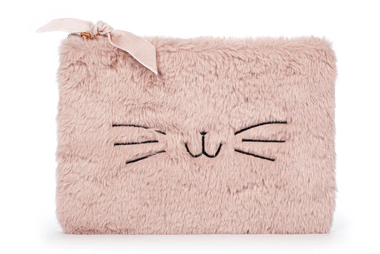 Posh Pop Fur Pink Cosmetic Pouch