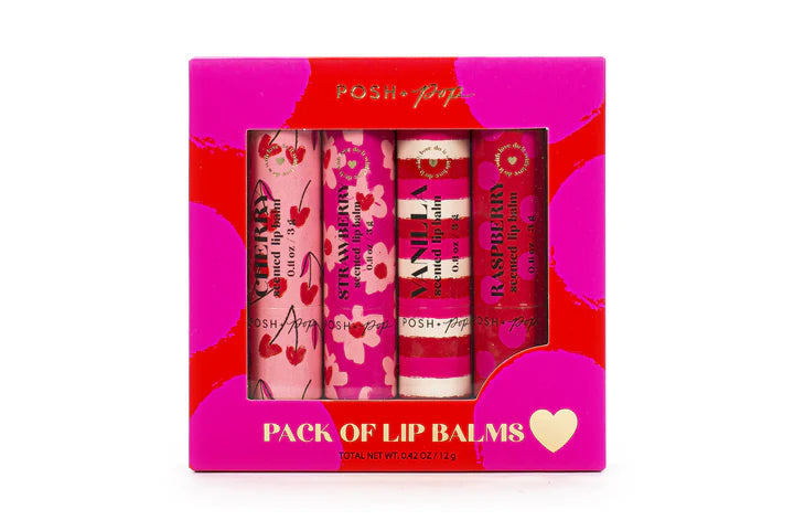 Posh Pop Set Of Lip Balms 4 Pcs