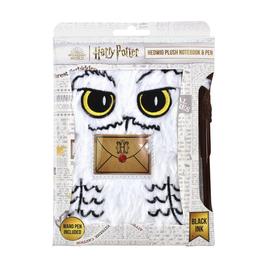 Harry Potter Hedwig Plush Notebook And Wand Pen Set