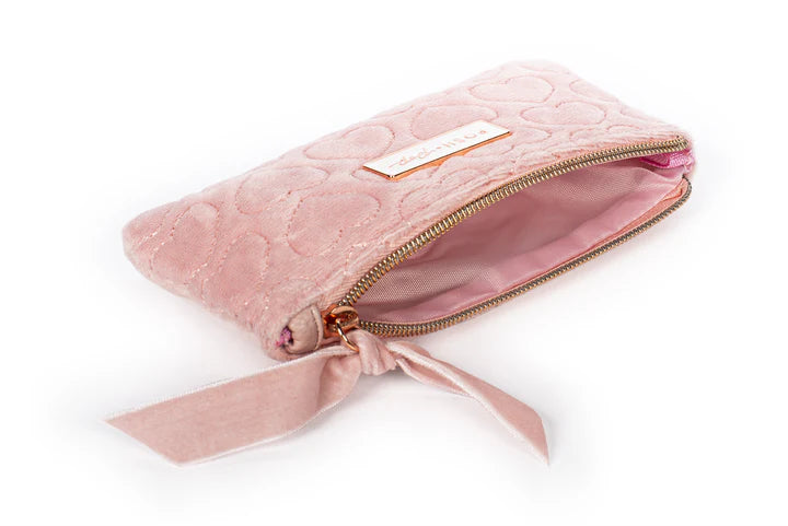 Posh Pop Velvet Quilted Pencil Case