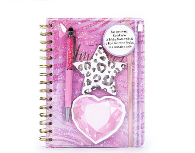 Pink Leopard Print Spiral Notebook With Built In Case