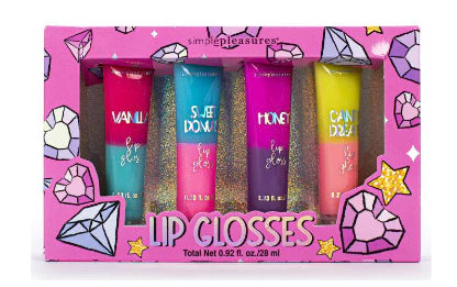 Simple Pleasures Lip Glosses Tubes 2 Tones 4 Pcs