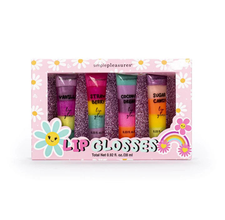 Simple Pleasures Lip Glosses Tubes 4 Tones 4 Pcs