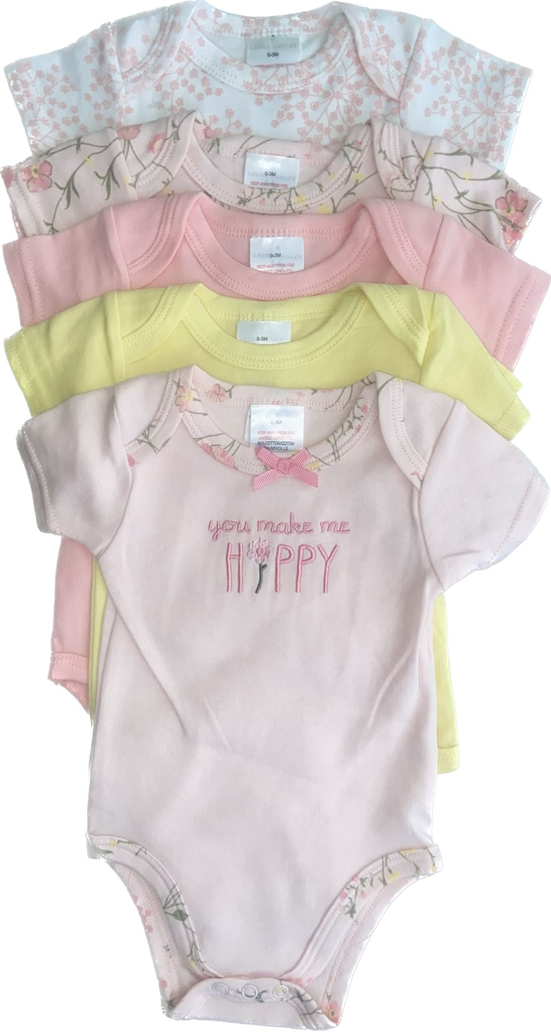 Pack of 5 Short Sleeved Babygrows