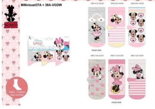 Pack of 3 Minnie Mouse Toddler Socks