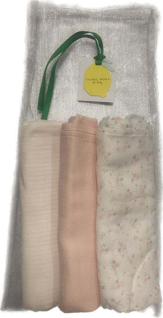 Pack of 3 Muslin Cloths by Ysabel Mora