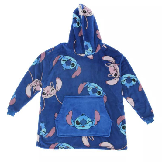 Stitch Coral Fleece Oversized Hoodie